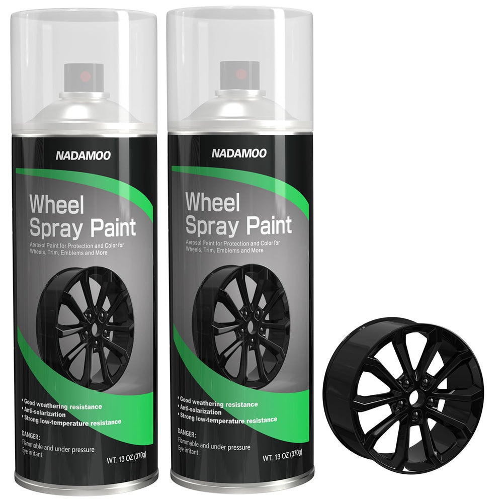 NADAMOO wheel clear coat being sprayed for a satin protective finish.
