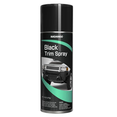 NADAMOO automotive black trim spray can in satin finish for durable restoration.