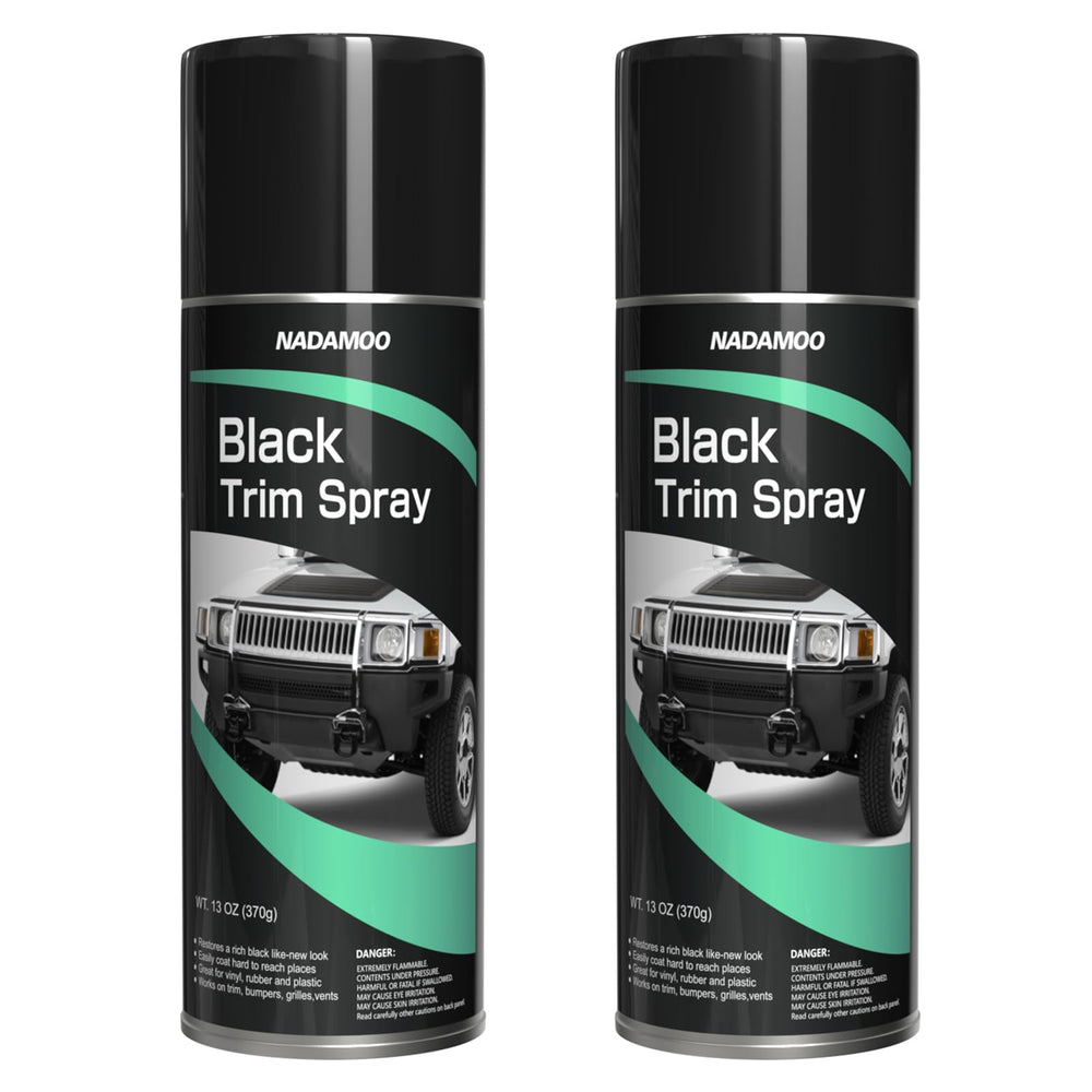 NADAMOO automotive black trim spray paint can front view for durable bumper restoration