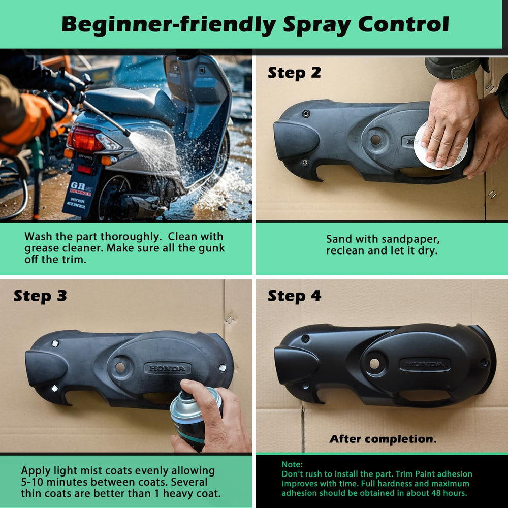 NADAMOO black trim spray helps revive faded plastic and upholstery