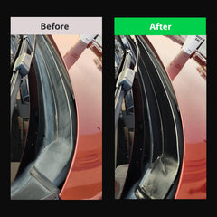 NADAMOO Plastic Restorer closeup-coating shows hydrophobic water beading.