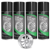 NADAMOO wheel spray paint in silver applying on rims for a refreshed look