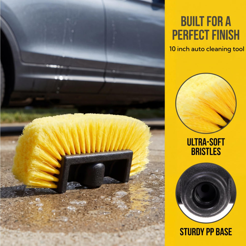 Nagpew brush head reaches seams and axles to remove hidden dirt.