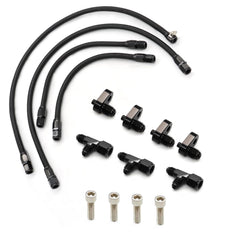 Nakkaa Steam Vent Hose Kit 4AN front view with robust braided hoses for LS engine cooling