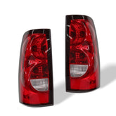 Nakkaa tail light pair with bulbs for Silverado 2003-2006, enhances nighttime visibility.