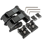 Nakuuly hood latches with USA flag, front view, secure hood closure for off-road Jeep
