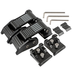 Nakuuly hood latches with USA flag, front view, secure hood closure for off-road Jeep