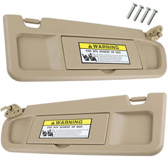 Nakuuly beige sun visor pair for Honda Civic 2006-2011 reduces glare during daytime driving.