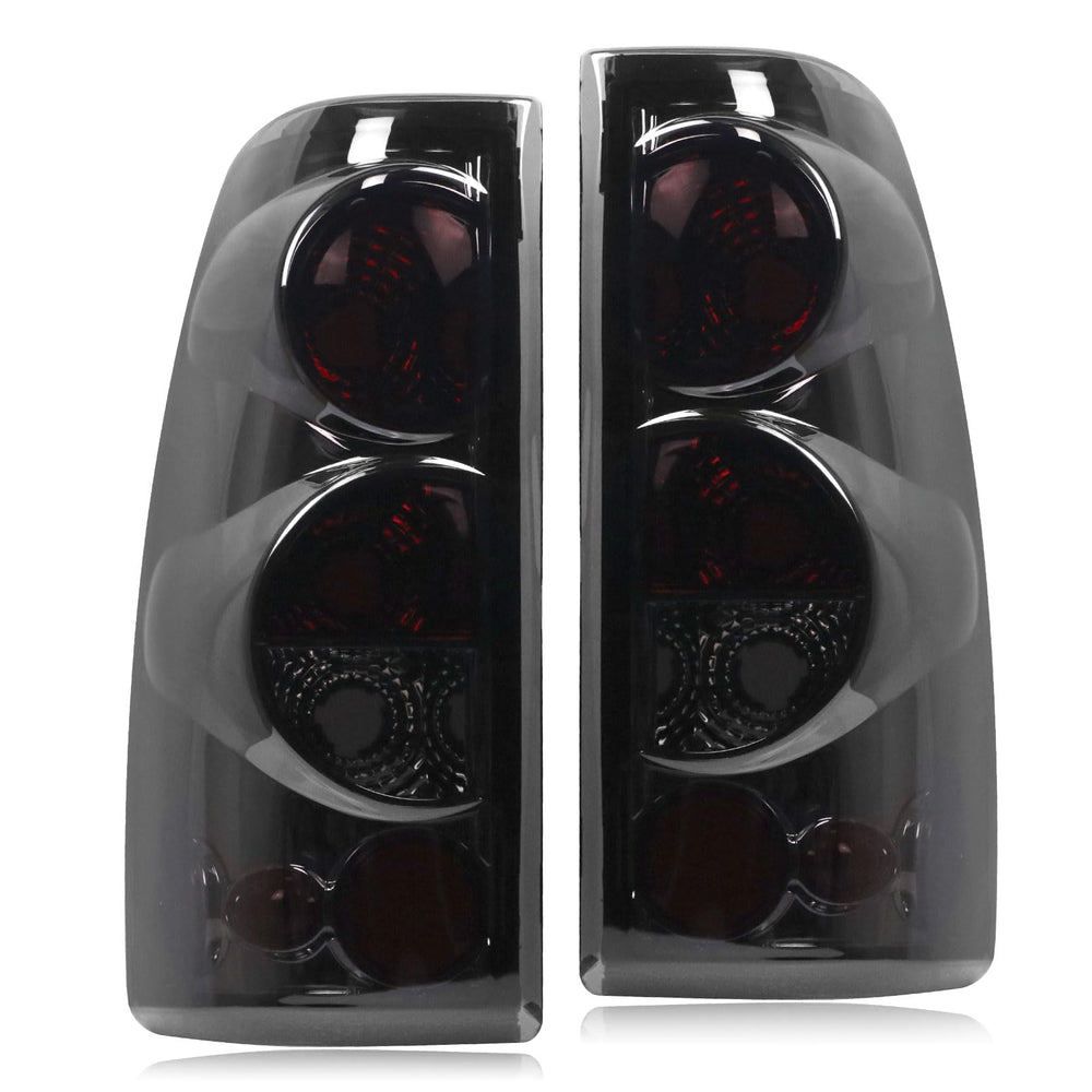Nakuuly tail light for Chevy Silverado driver side with black smoked lens for improved visibility.
