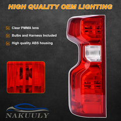Nakuuly tail-light packaging housing included ready for Silverado installation.