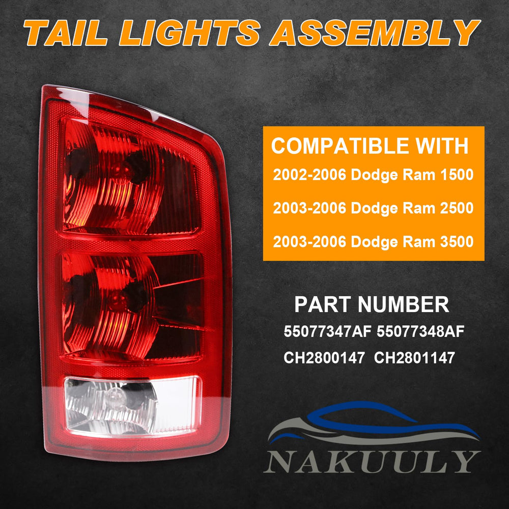 Nakuuly tail light assembly passenger side improves signaling and daytime visibility for Ram.