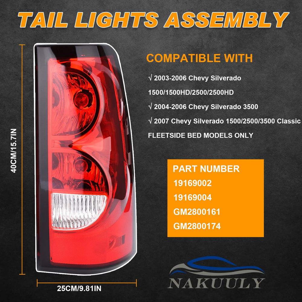 Nakuuly tail light passenger side improves signaling for Silverado 03-06