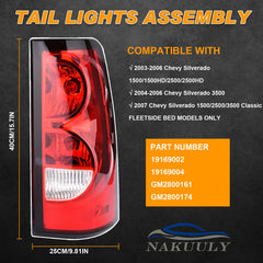Nakuuly tail light passenger side improves signaling for Silverado 03-06