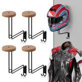 NANAGIFTREE helmet holder wall mount four-pack keeps helmets neatly organized.