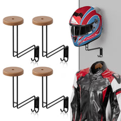 NANAGIFTREE helmet holder wall mount four-pack keeps helmets neatly organized.