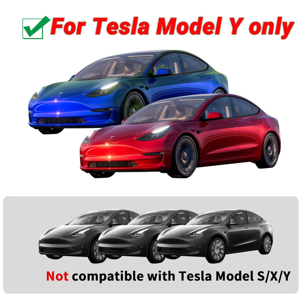 Nanaholy emblem sticker on Model Y blends with body lines for cohesive look.