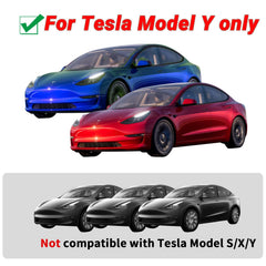 Nanaholy emblem sticker on Model Y blends with body lines for cohesive look.