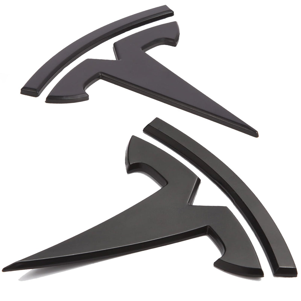 Nanaholy Tesla Model 3 emblem sticker, front view, adds a sleek badge upgrade.