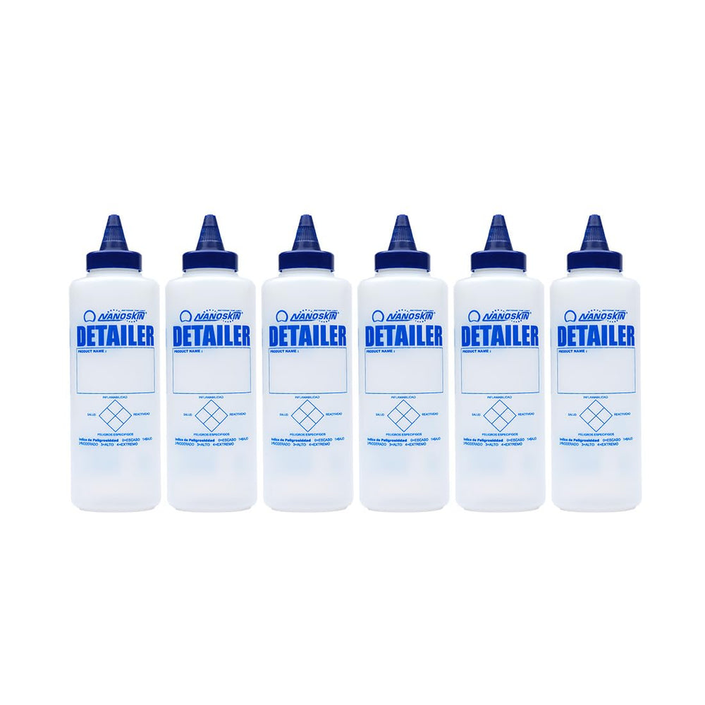 Nanoskin 16 oz squeeze bottle with twist top cap for precise wax and polish application.
