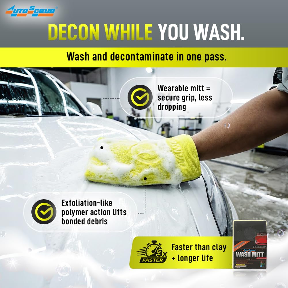 Nanoskin AUTOSCRUB 6in mitt with lubricant enabling safe decontamination.