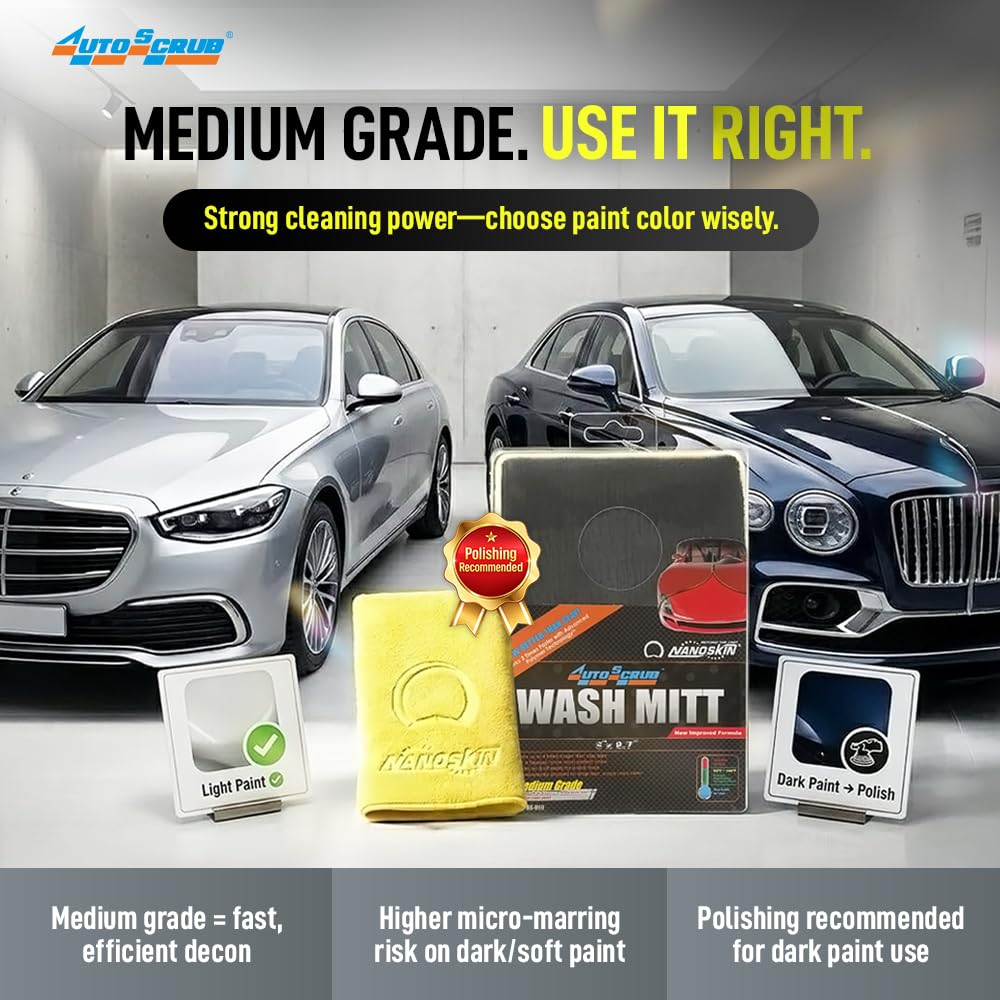 Nanoskin AUTOSCRUB used on painted surfaces for clean prep.