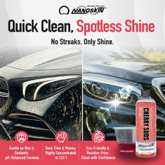 Nanoskin Cherry Suds biodegradable formula supports responsible cleaning.