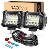 NAOEVO 4-inch LED pod spotbeam for long-range visibility on rugged roads.