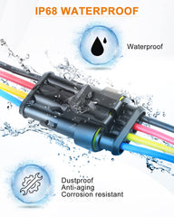 NAOEVO 4-pin waterproof connector female shown with secure sealing for marine applications.