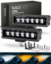 NAOEVO 6-inch LED light bar front view for high-visibility off-road nights
