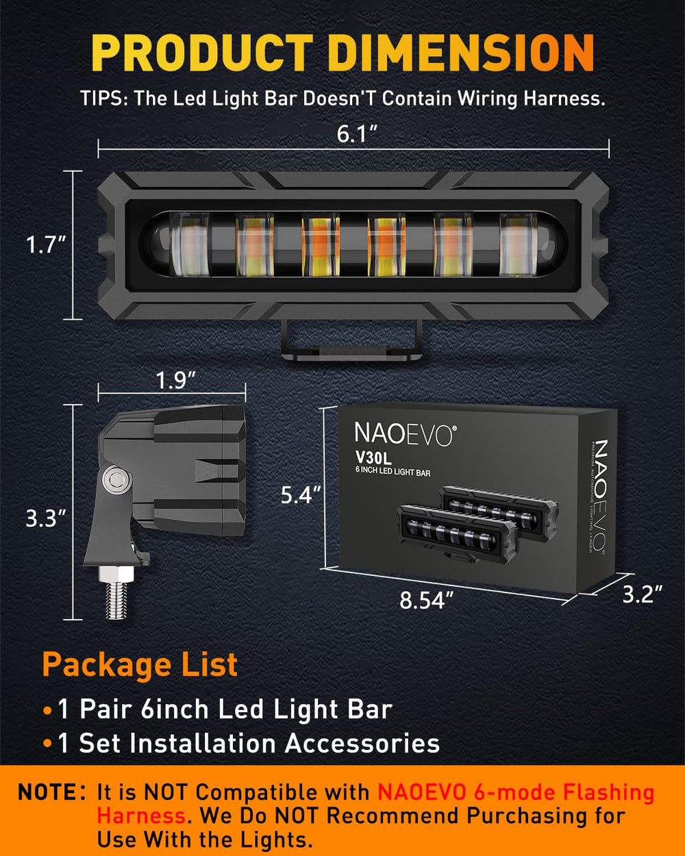 NAOEVO white and amber mode for versatile signaling