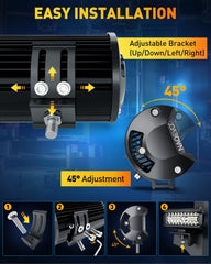 NAOEVO 7 Inch light bar 45-degree bracket for quick aim