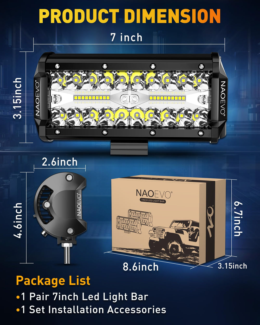 NAOEVO LED bar includes cooling fans for heat management