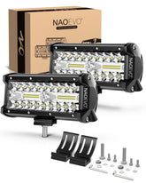 NAOEVO 7 Inch LED light bar spot beam for long-range night visibility