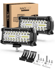 NAOEVO 7 Inch LED light bar spot beam for long-range night visibility