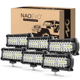 NAOEVO 7-inch LED light bar front view for improved nighttime visibility.