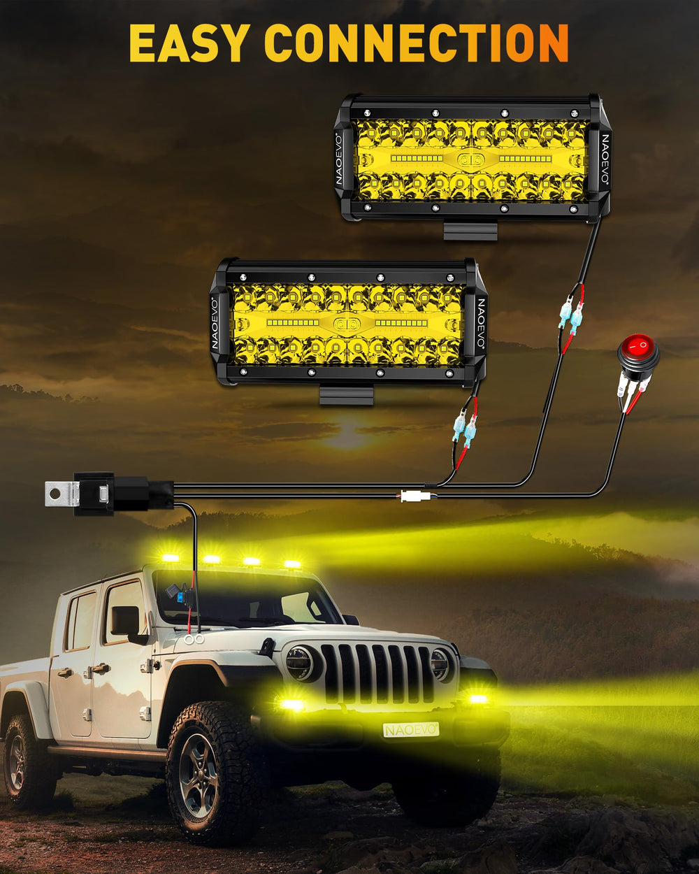 NAOEVO weather-penetration performance maintains visibility in rain or mist
