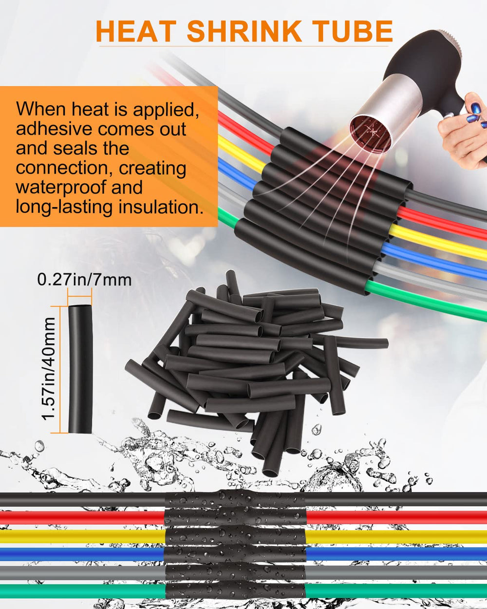 NAOEVO PA66 nylon housing highlights rugged, heat-stable construction.