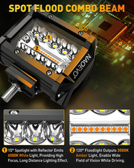 NAOEVO spot beam 15° for focused off-road visibility.