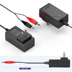 NASTIMA 6V LiFePO4 charger with red and black clips ensures correct polarity.