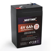 NASTIMA 6V6Ah battery front view powering emergency lights reliably.