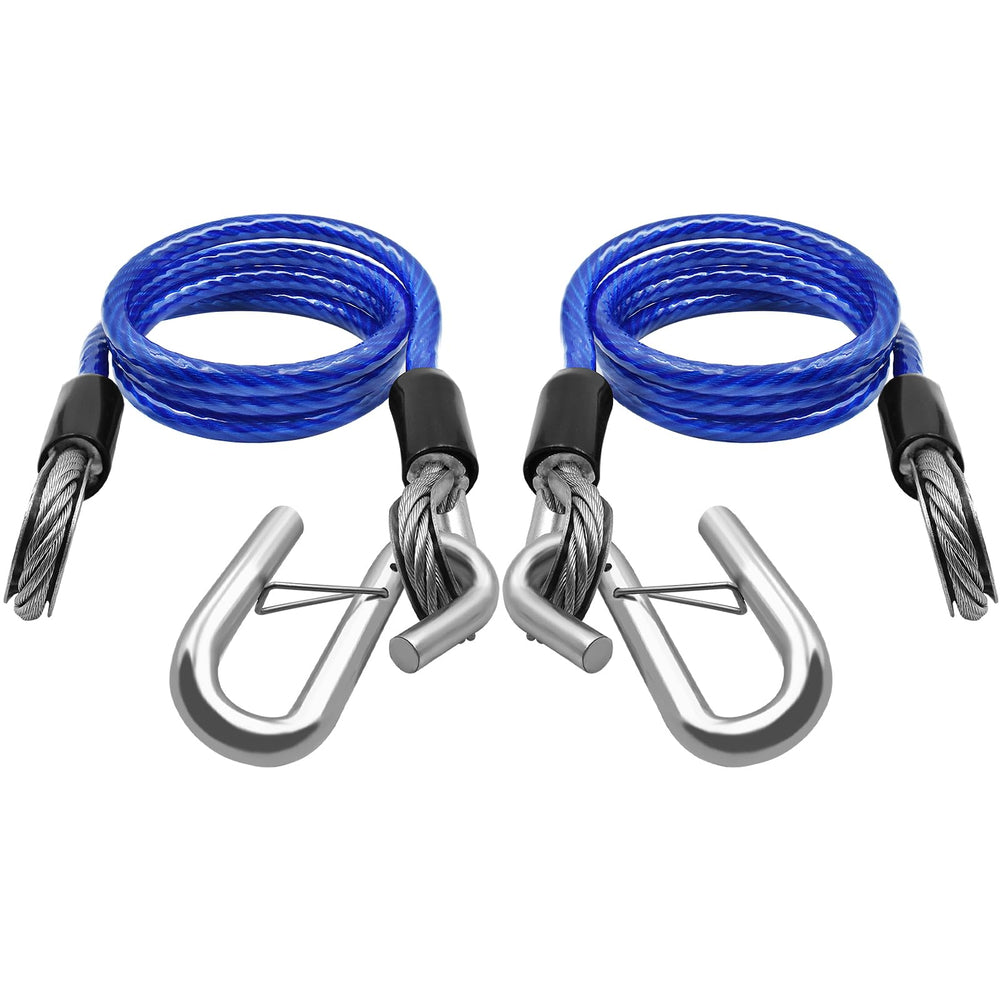 NAZOU 48-inch safety cable with hook for secure trailer towing.