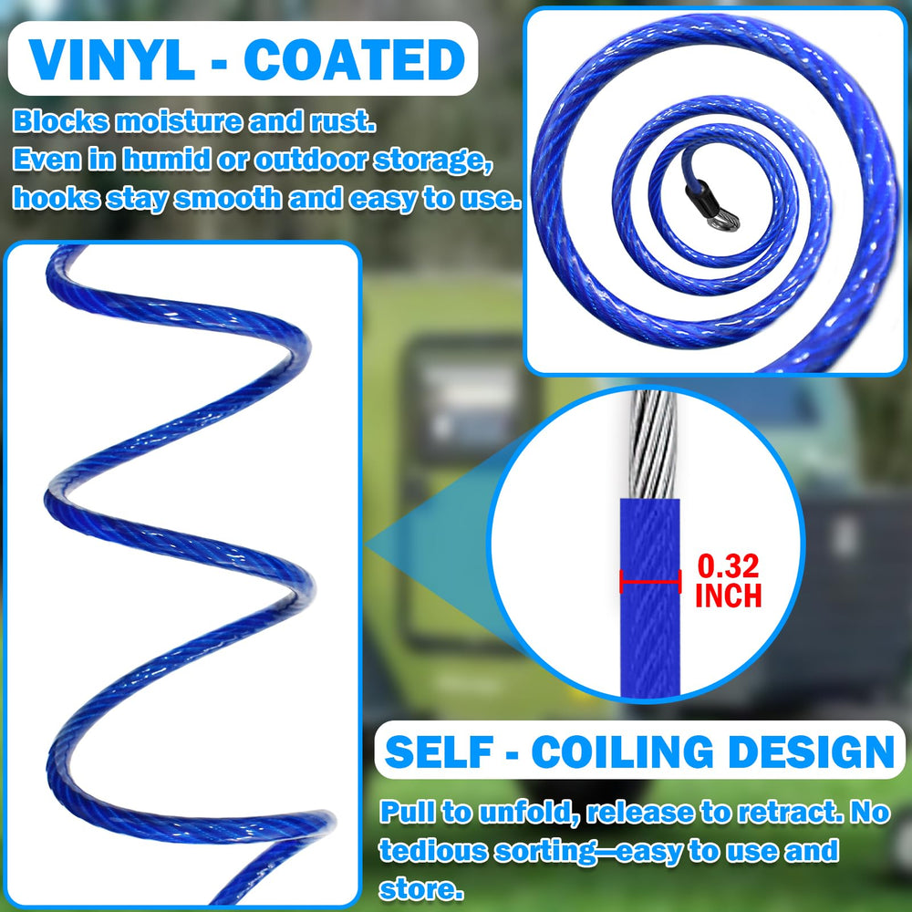 NAZOU PVC-coated steel cable resists rust for longer life.