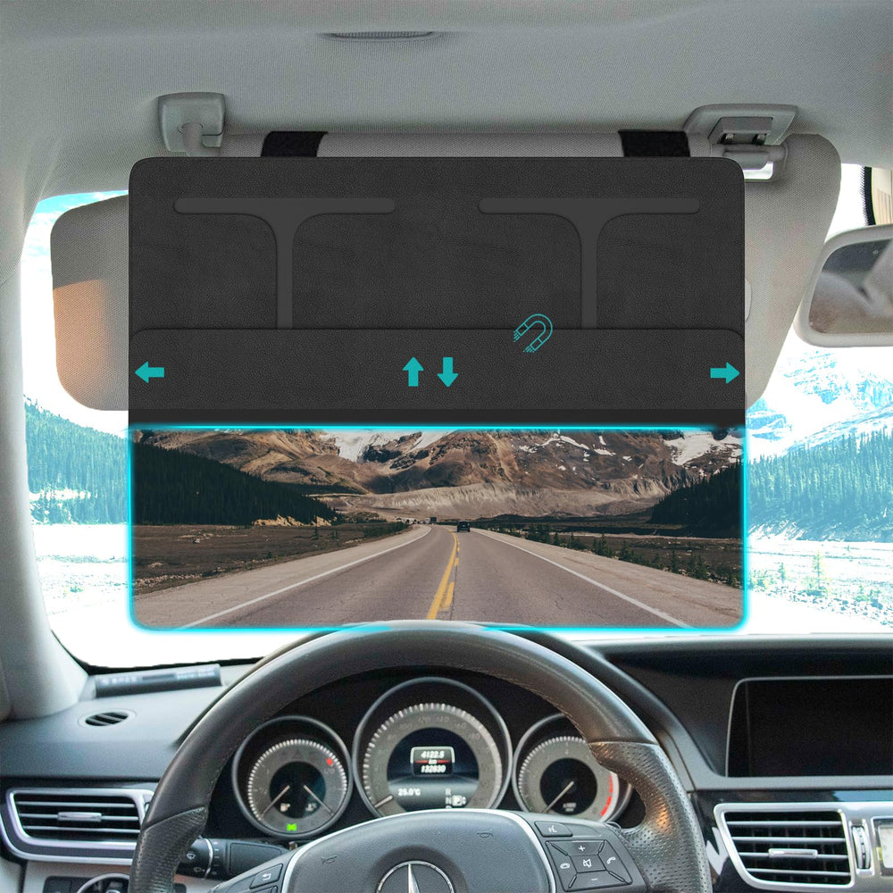 NAZZO car visor extender left coverage reduces sun glare on driver's side