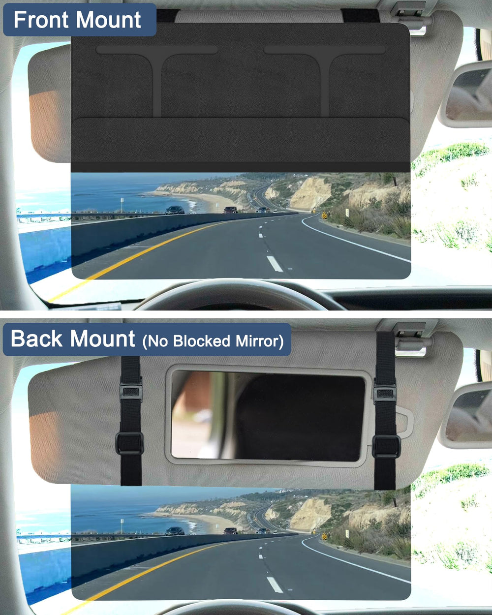 NAZZO car visor extender polarized lens reduces glare and improves visibility