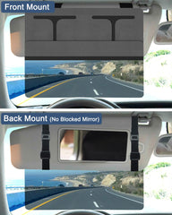 NAZZO universal-fit visor extender shows compatibility with most cars for easy adaptation.