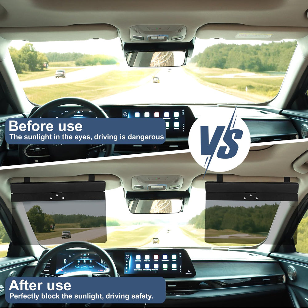 NAZZO Sun Visor Extender polarized lens reduces glare and UV for comfortable driving.