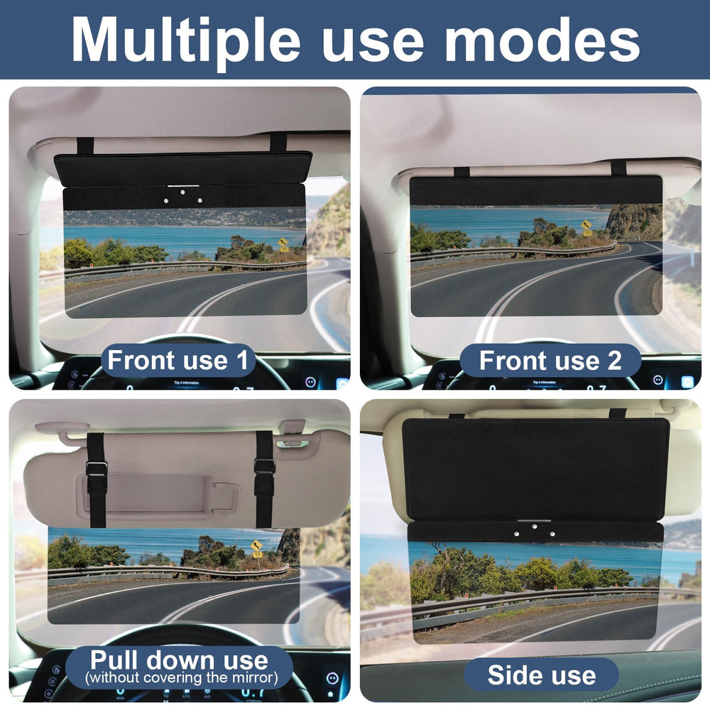NAZZO Sun Visor Extender tilt-adjustment enables customizable shading in bright sun.