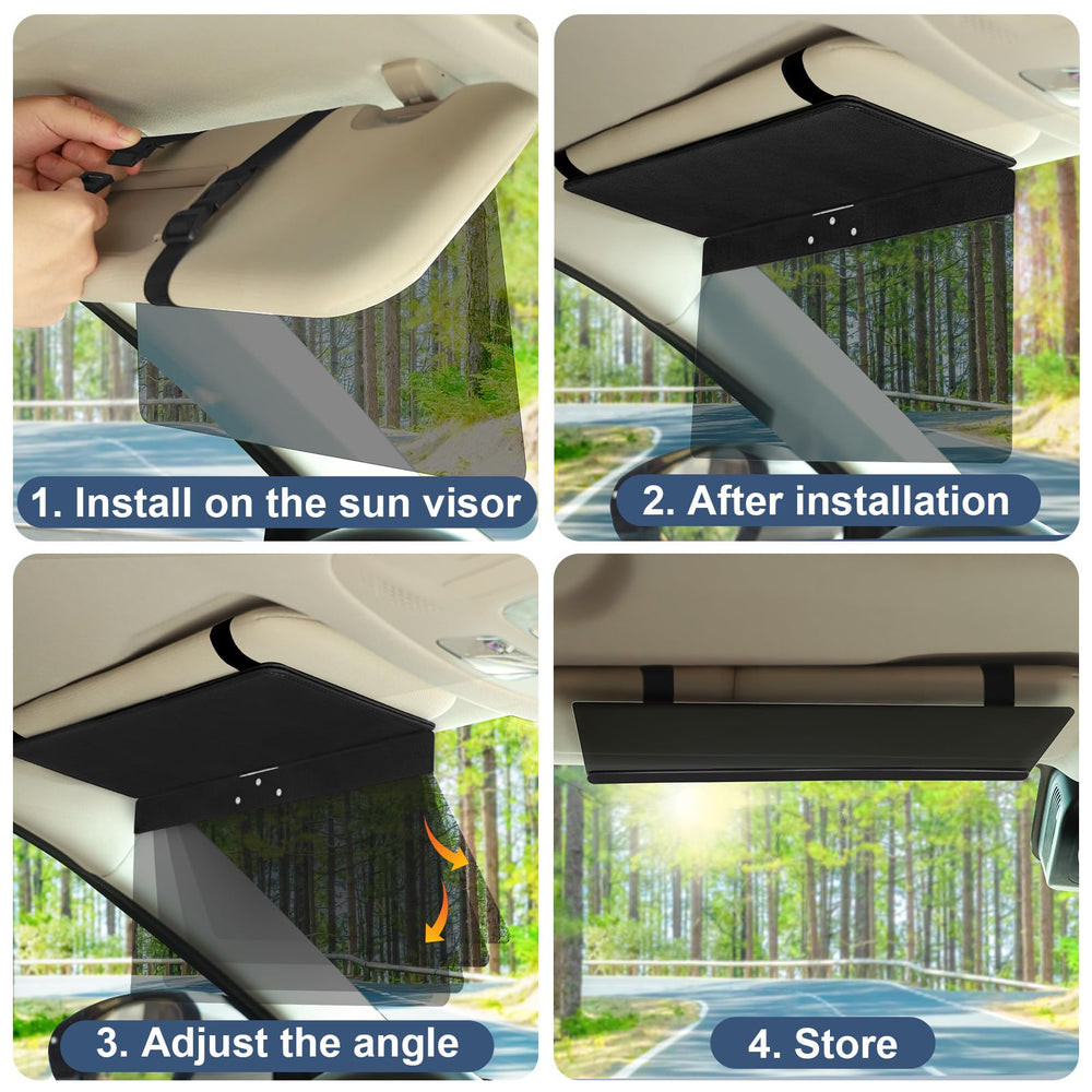 NAZZO Sun Visor Extender universal fit demonstrates compatibility across many cars.