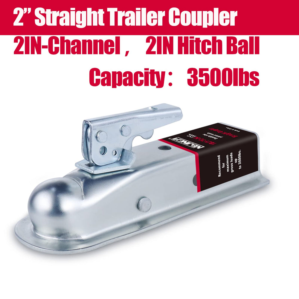 NBJINGYI 2in ball and channel compatibility side view for standardized hitch connections.