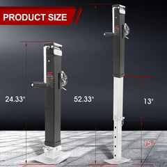 NBJINGYI 4x4-footplate trailer jack provides a stable base on soft ground.